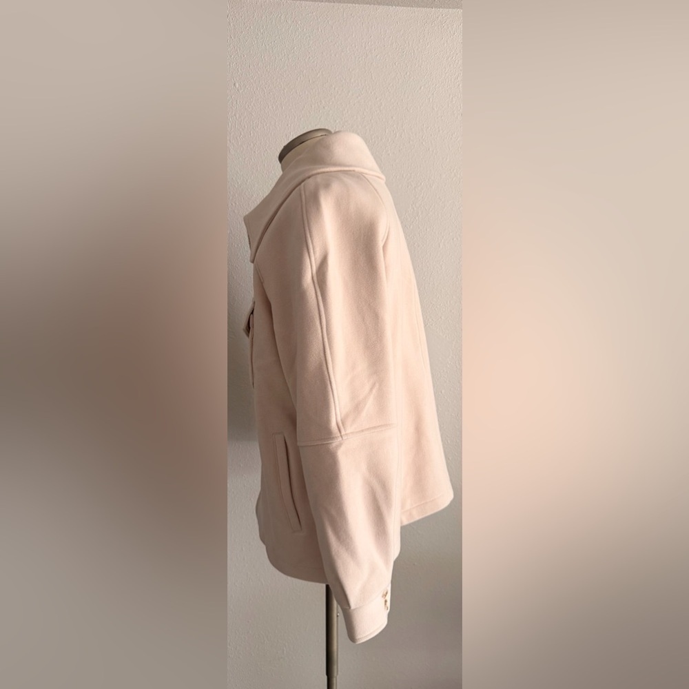 Crown Linen Designs Wool Cashmere Blend Women's Blush Utility Jacket Large New - Picture 2 of 10
